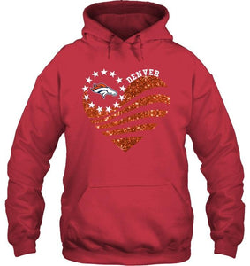 Denver Broncos glitter heart shirt