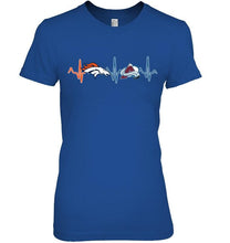 Load image into Gallery viewer, Denver Broncos Colorado Avalanche heartbeat shirt
