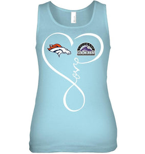 Denver Broncos Colorado Rockies love heart shirt