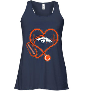 Denver Broncos nurse scope love heartbeat shirt