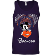 Load image into Gallery viewer, Mickey loves Denver Broncos fan shirt
