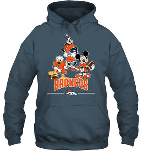 Denver Broncos mickey donald goofy fan shirt