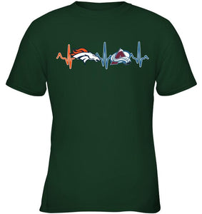 Denver Broncos Colorado Avalanche heartbeat shirt