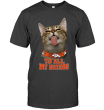 Load image into Gallery viewer, Denver Broncos cat to all my haters shirt
