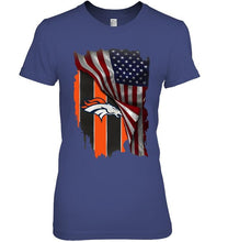 Load image into Gallery viewer, Denver Broncos american flag fan hoodie
