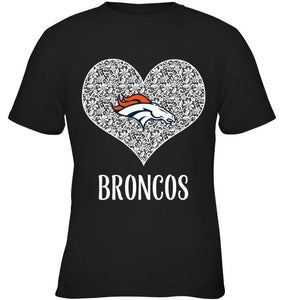 Denver Broncos heart floral pattern shirt