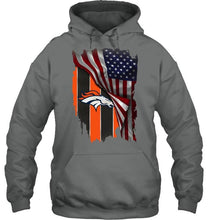 Load image into Gallery viewer, Denver Broncos american flag fan hoodie
