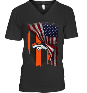 Denver Broncos american flag fan hoodie