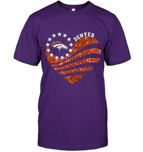 Denver Broncos glitter heart shirt