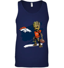 Load image into Gallery viewer, Denver Broncos angry baby groot ripped shirt
