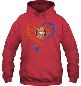 Denver Broncos heart glittering shirt