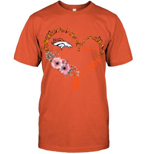 Denver Broncos butterfly heart shirt