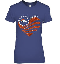 Load image into Gallery viewer, Denver Broncos glitter heart shirt
