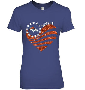 Denver Broncos glitter heart shirt