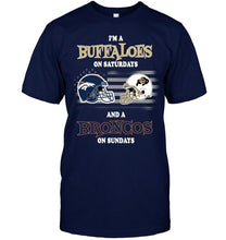 Load image into Gallery viewer, I'm Colorado Buffaloes on Saturdays and Denver Broncos on Sundays shirt
