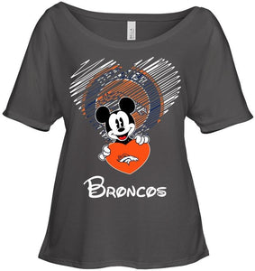 Mickey loves Denver Broncos fan hoodie