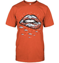 Load image into Gallery viewer, Denver Broncos heart glitter pattern lips shirt
