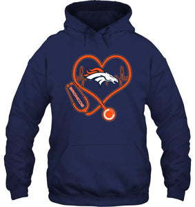 Denver Broncos nurse scope love heartbeat shirt
