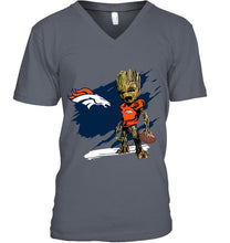 Load image into Gallery viewer, Denver Broncos angry baby groot ripped shirt
