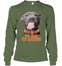 Load image into Gallery viewer, Denver Broncos to all my haters pitbull shirt
