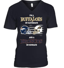 Load image into Gallery viewer, I'm Colorado Buffaloes on Saturdays and Denver Broncos on Sundays shirt
