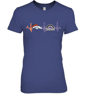 Denver Broncos Colorado Rockies heartbeat shirt