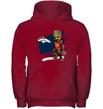 Load image into Gallery viewer, Denver Broncos angry baby groot ripped shirt
