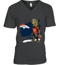 Load image into Gallery viewer, Denver Broncos angry baby groot ripped shirt
