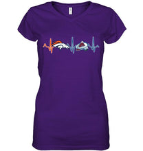 Load image into Gallery viewer, Denver Broncos Colorado Avalanche heartbeat shirt
