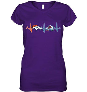 Denver Broncos Colorado Avalanche heartbeat shirt