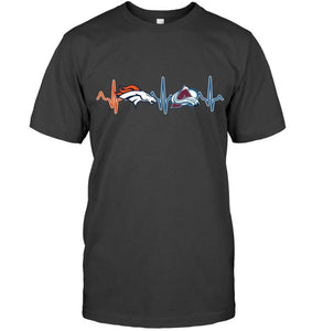 Denver Broncos Colorado Avalanche heartbeat shirt