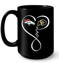 Load image into Gallery viewer, Denver Broncos Colorado Buffaloes love heart shirt
