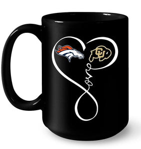 Denver Broncos Colorado Buffaloes love heart shirt