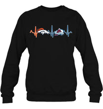 Load image into Gallery viewer, Denver Broncos Colorado Avalanche heartbeat shirt
