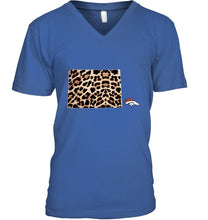 Load image into Gallery viewer, Denver Broncos panther pattern state map shirt
