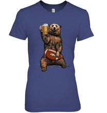 Load image into Gallery viewer, Denver Broncos Beer drinking bear shirt
