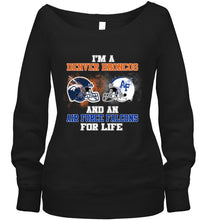 Load image into Gallery viewer, i'm a Denver Bronco and an Air Force Falcon for life shirt

