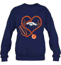 Load image into Gallery viewer, Denver Broncos nurse scope love heartbeat shirt
