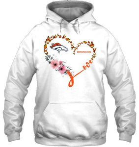 Denver Broncos butterfly heart shirt