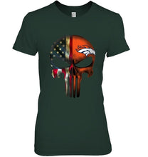 Load image into Gallery viewer, Denver Broncos skull american flag shirt
