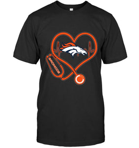 Denver Broncos nurse scope love heartbeat shirt
