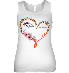 Denver Broncos butterfly heart shirt