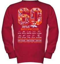 Load image into Gallery viewer, 60 years of denver broncos signed shirt
