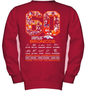 60 years of denver broncos signed shirt