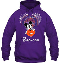 Load image into Gallery viewer, Mickey loves Denver Broncos fan shirt
