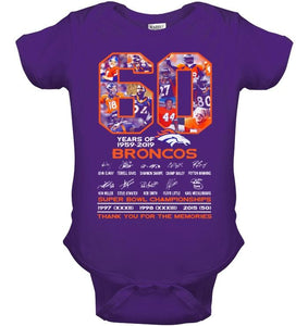 60 years of denver broncos signed shirt