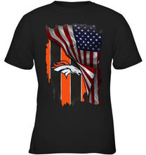 Load image into Gallery viewer, Denver Broncos american flag fan hoodie
