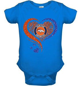 Denver Broncos heart glittering shirt