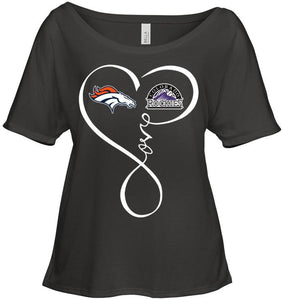 Denver Broncos Colorado Rockies love heart shirt