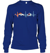Load image into Gallery viewer, Denver Broncos Colorado Avalanche heartbeat shirt
